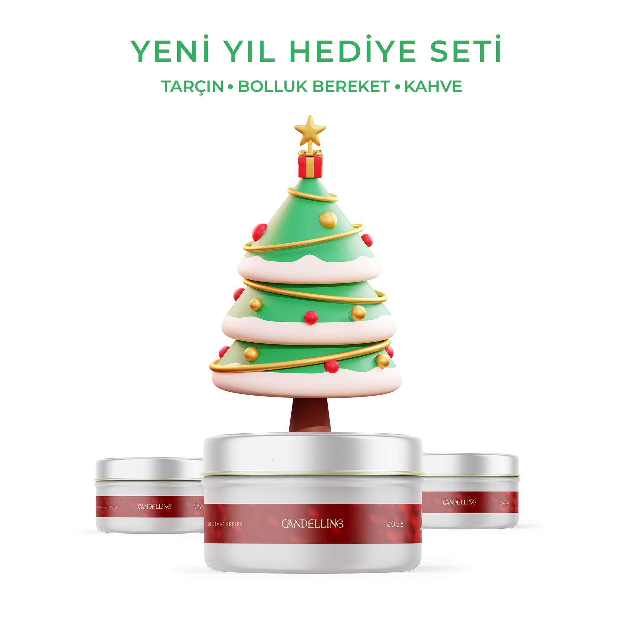 3-Piece New Year Gift Set Candle Coffee-Cinnamon-Abundance