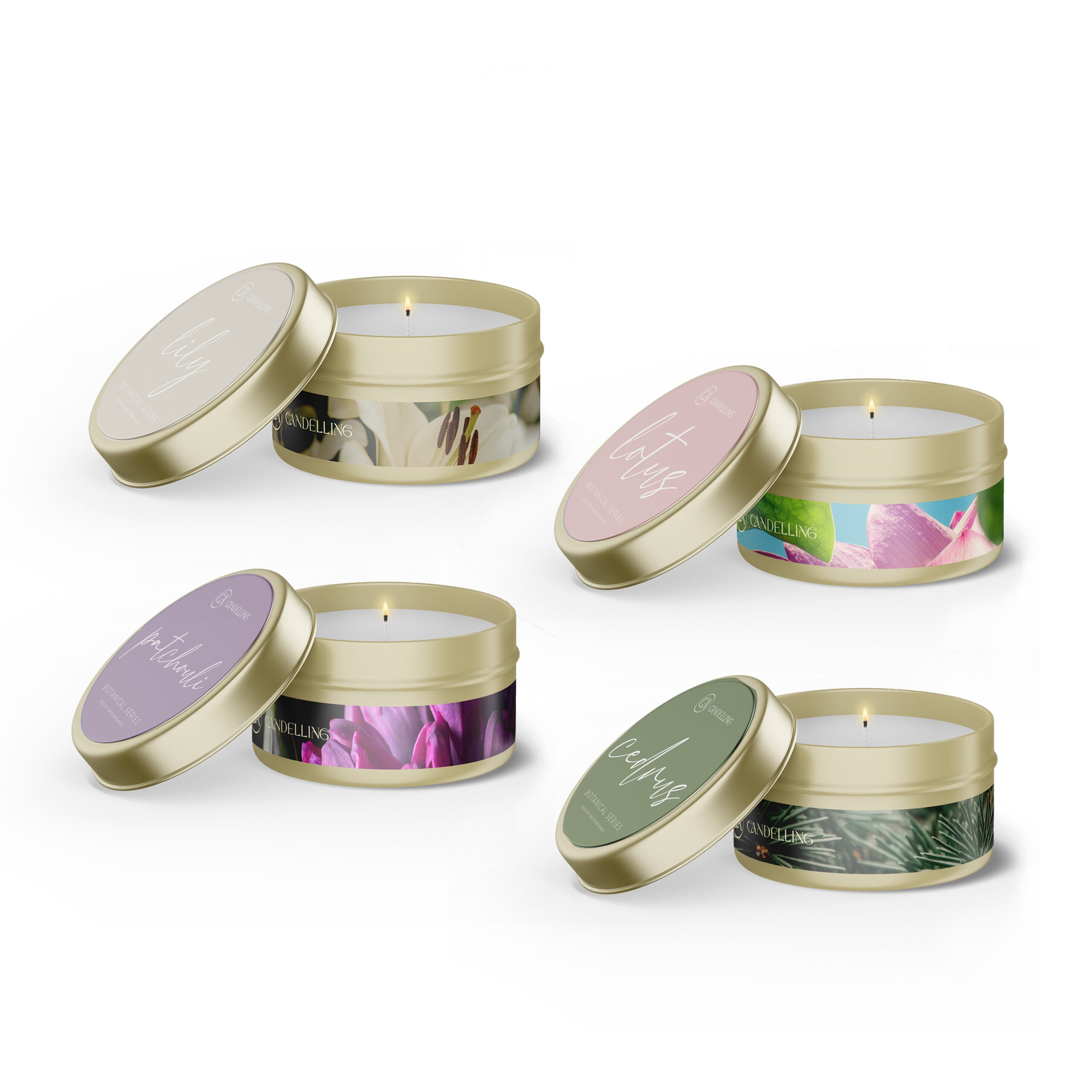 Botanical Series Metal Box Candle Lotus